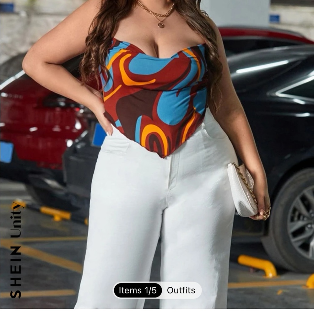 SHEIN Plus Cowl Neck Top 2X